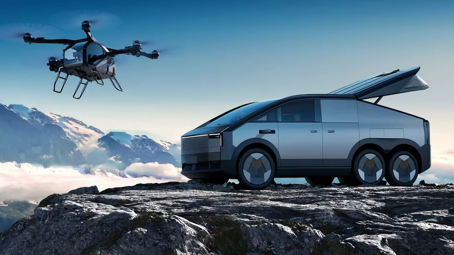 Xpeng lance un clone de Cybertruck… avec un drone deux places 