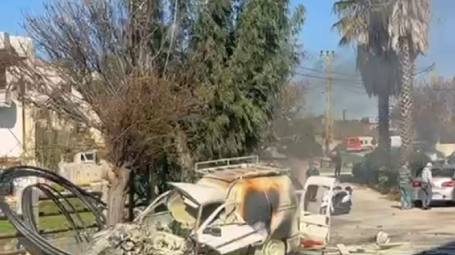 Frappe de drone israélien sur une camionnette à Khiam, au Liban-Sud