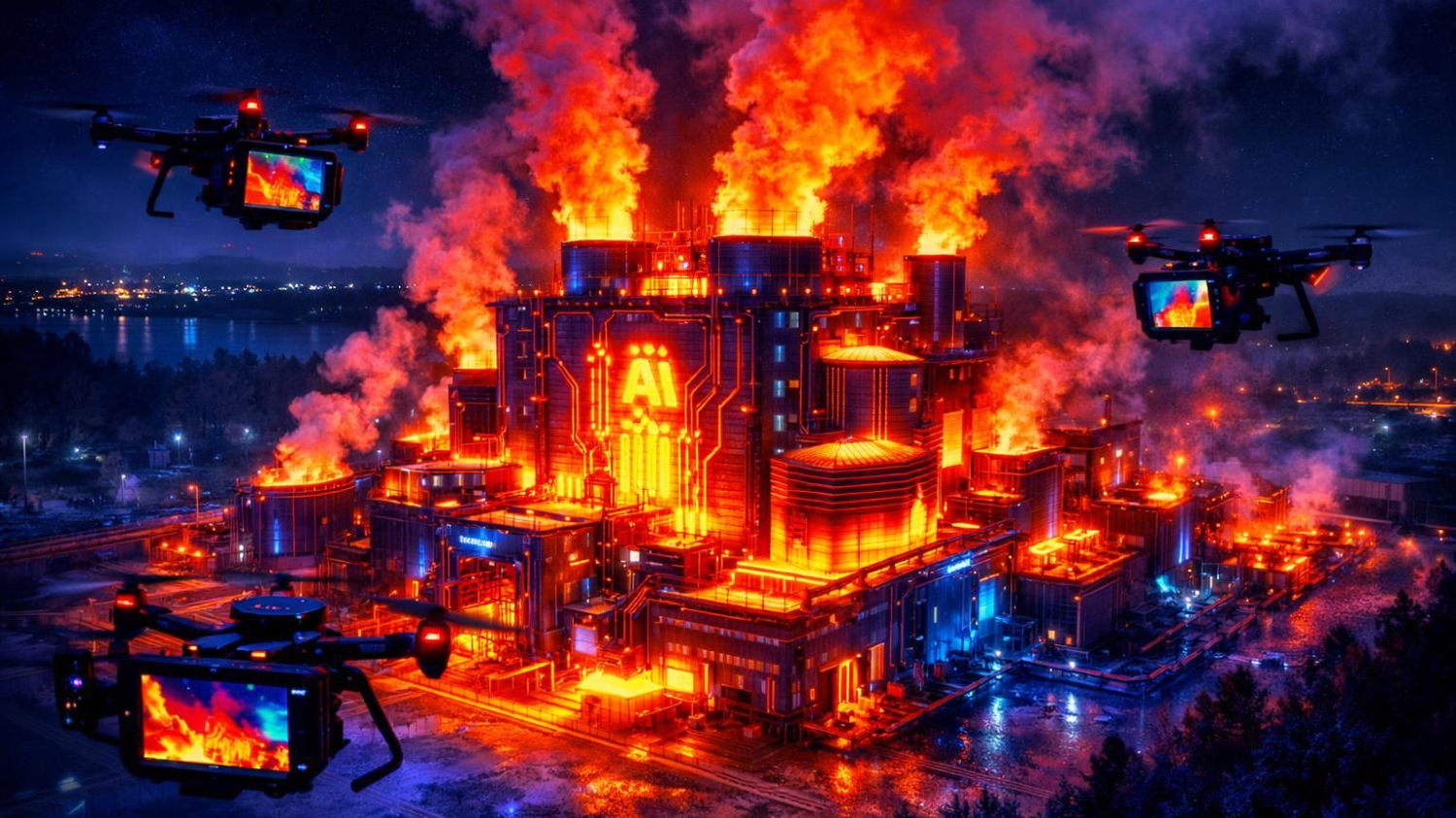 Drones thermiques dévoilent la centrale IA de Musk hors normes aériennes