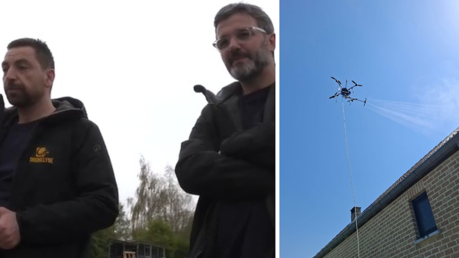 "Plus intéressant qu'une méthode traditionnelle" : à Herve, Dronelyne propose du démoussage de toiture par drone