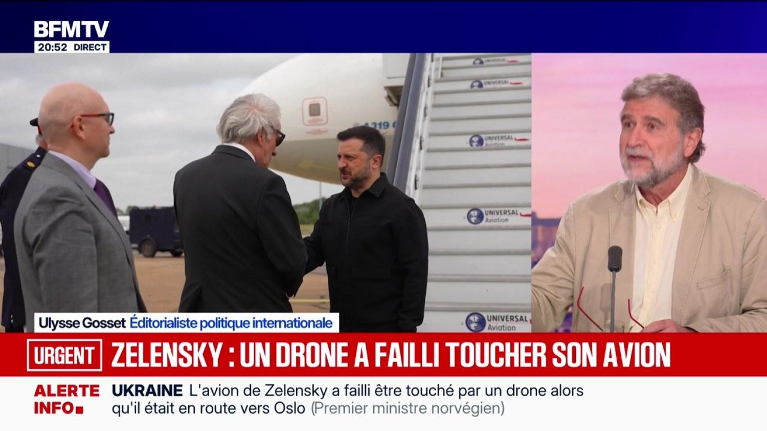 Zelensky : un drone a failli toucher son avion 