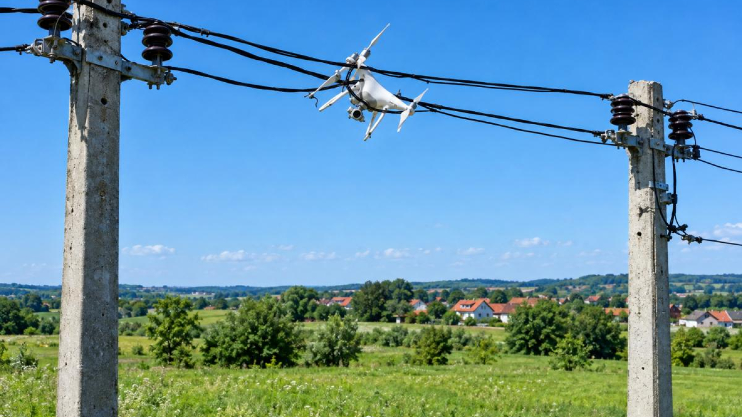 Drone pris dans une ligne électrique : ne le récupérez jamais, la coupure du village est facturée au pilote